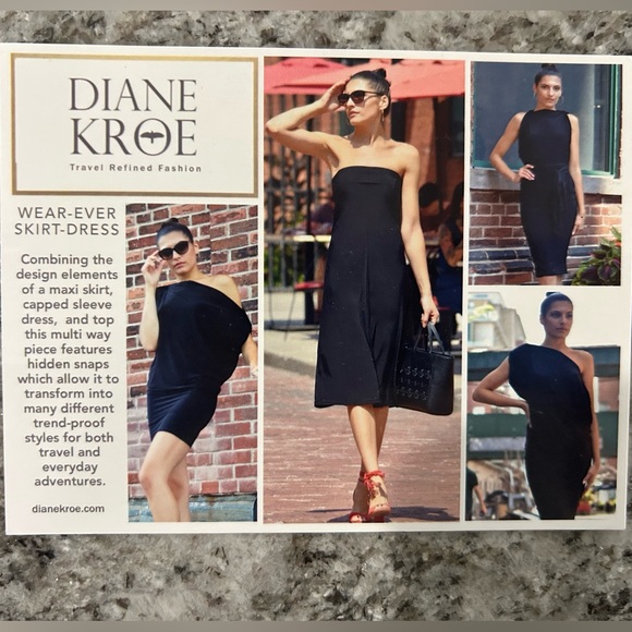 DIANE KROE Wear Ever Skirt Dress Navy Lei Multi-Way Travel Size 3 Medium 🇨🇦 - Picture 8 of 9